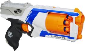 Nerf N Strike Elite Strongarm Toy Blaster com cano rotativo, Slam Fire e 6 dardos oficiais da Nerf Elite para crianças, adolescentes e adultos (Exclusivo da Amazon)