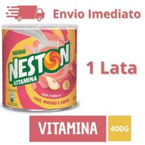 Neston Vitamina Pera Morango e Banana 3 Cereais Lata 400g Nestlé Original Trigo Aveia Cevada
