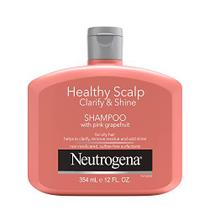 Neutrogena Esfoliante Couro cabeludo saudável Esclarecer & Shine Shampoo para Cabelo oleoso e couro cabeludo, shampoo anti-resíduo com toranja rosa, pH-Balanced, Sem Parabeno & Ftalato, Seguro de Cores, 12oz