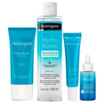 Neutrogena Hydro Boost Kit Gel Creme para Olhos + Hidratante Facial FPS25 + Água Micelar + Sérum Hidratante