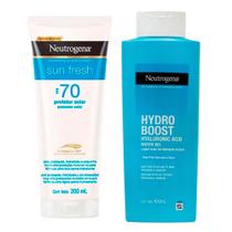 Neutrogena Kit Protetor Solar Sun Fresh FPS70 200ml + Hidratante Corporal Hydro Boost 400ml