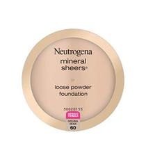 Neutrogena Mineral Sheers Lightweight Loose Powder Makeup Foundation with Vitamins A, C, & E, Sheer to Medium Buildable Coverage, Skin Tone Enhancer, Face Redness Reducer, Natural Bege 60,.19 oz