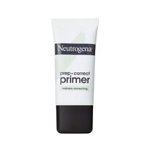Neutrogena Prep + Primer correto para correção de vermelhidão, primer de maquiagem fosca de tons verdes com extrato de algas marinhas para ajudar a reduzir a vermelhidão e até mesmo tom de pele, 1,0 oz