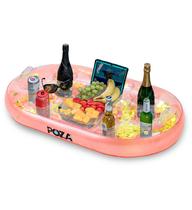 Nevera Flotante Inflable POZA Oro Rosa con Confeti 39x23