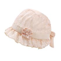 New Children Wrap Cap Photography Clothing Newborn Lace Hat Full Moon Hundred Days Baby Princess Hat Photography Props - Bege