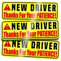New Driver Magnet ASSURED SIGNS, 3 unidades - 9,72 x 3,24 polegadas