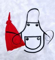 Newborn Fantasia Natal Roupa Mini Chef Cozinha Cozinheiro Master Chef Bebê Chefinho infantil Avental