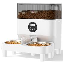 Newpet Alimentador Automático Pet 5L com WiFi Tuya Para 2 Gatos ou Cães Pequenos Tigela Ajustável e Altura Ergonômica Bivolt