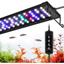 Newpet Luminária LED para Aquário Bivolt Timer Automático, Espectro Total, Modo Dia Noite e Controle de Brilho 11W19W