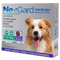 Nexgard 10 a 25kg com 3 Comprimidos Antipulgas e Carrapatos Para Cachorro