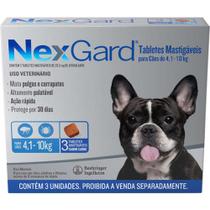 NexGard 28,3mg Antipulgas e Carrapatos para Cães de Cães de 4,1 a 10Kg - Boehringer Ingelheim