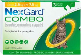 Nexgard Antipulgas Combo Gato 2,5 A 7,5Kg - 3 Pip 0,9ml Nexgard Antipulgas Combo Gato 2,5 A 7,5Kg - 3 Pip 0,9ml