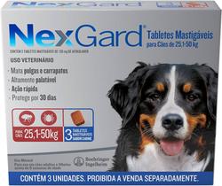 Nexgard Antipulgas e carrapatos 25 a 50 kg com 3 tabletes