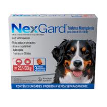 Nexgard Antipulgas E Carrapatos Cães 25,1 A 50kg C/3 Comprimidos