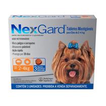 Nexgard Antipulgas e Carrapatos de 2 a 4kg - 3 Comprimidos