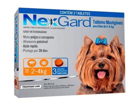 Nexgard Antipulgas e Carrapatos para Cachorros de 2 a 4kg 3 tabletes