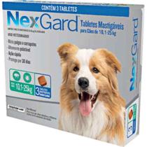 Nexgard antipulgas e carrapatos para cães de 10 a 25kg - 3 tabletes