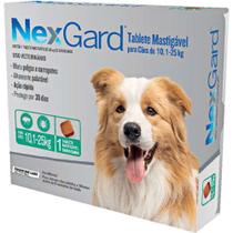 NexGard Antipulgas e Carrapatos para Cães de 10,1 a 25kg 1 unidade