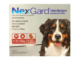 Nexgard Cães 25,1 a 50kg 1 Tablete Mastigável Palatável Anti Pulgas Carrapatos