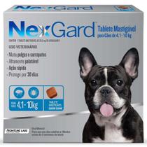 Nexgard Cães 4 a 10 kg Cx 3 comprimidos - Merial Nexgard Cães 4 a 10 kg Cx 3 comprimidos - Merial