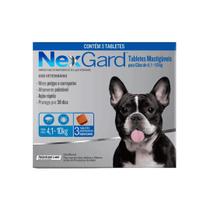 NexGard Cães de 4,1 - 10KG 3 Tabletes Antipulgas e Carrapatos