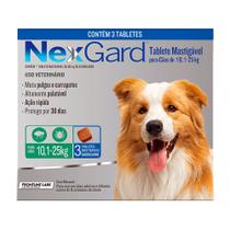 NexGard Contra Pulgas e Carrapatos para Cães de 10,1 a 25kg 3 Tabletes Mastigáveis