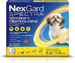NexGard Spectra 3,6 7,5kg Antipulgas, Carrapatos e Vermífugo para cães