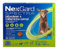 Nexgard Spectra 7,6-15 Kg C/3 Tabletes Antipulga E Carrapato Nexgard Spectra 7,6-15 Kg C/3 Tabletes Antipulga E Carrapato