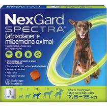 NexGard spectra 7,6 a 15kg tablete mastigável sabor carne para cães - Boehringer Ingelheim