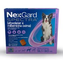 NexGard Spectra Anti Pulgas e Carrapatos para Cães de 15,1 a 30kg 3 Tablete Mastigável
