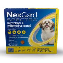 NexGard Spectra Anti Pulgas e Carrapatos para Cães de 3,6 a 7,5kg 3 Tablete Mastigável