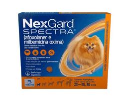 NexGard Spectra Antipulgas Cães 2kg a 3,5kg 3 Comprimidos