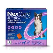 NexGard Spectra Antipulgas e Carrapatos Para Cães 15,1 a 30kg - 1 Tablete - Boehringer Ingelheim