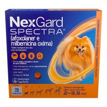 Nexgard Spectra Antipulgas e Carrapatos Para Cães 2 A 3,5kg Com 3 Tabletes