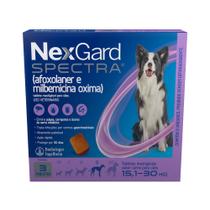 NexGard Spectra Antipulgas e Carrapatos para Cães de 15,1 a 30kg 3 Tabletes