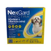 NexGard Spectra Antipulgas e Carrapatos para Cães de 3,6 a 7,5kg 3 Tabletes