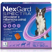 NexGard Spectra Antipulgas e Vermífugo Cães 15,1 kg a 30 kg 1 tabelete