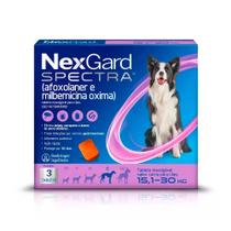 NexGard Spectra Antipulgas e Vermífugo Cães 15,1 kg a 30 kg G 3 Tabletes Val nov 2025 - Boehringer Ingelheim NexGard Spectra Antipulgas e Vermífugo Cães 15,1 kg a 30 kg G 3 Tabletes Val nov 2025 - Boehringer Ingelheim