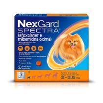 NexGard Spectra Antipulgas e Vermífugo Cães 2 a 3,5 kg PP - 3 Tabletes