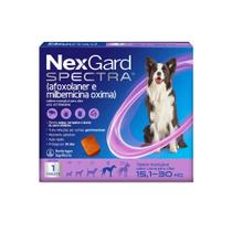 Nexgard Spectra Antipulgas e Vermífugo para Cães de 15,1 a 30kg - 1 Comprimido