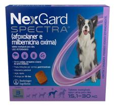 Nexgard Spectra Antipulgas Para Cães 15,1 A 30 Kg 3 Tabletes