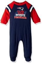 NFL New England Patriots Team Sleep And Play Footies, vermelho/azul/branco New England Patriots, 0-3 Meses (138731160DVR06M)