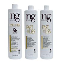 Ng De France Fast Liss Realinhamento Capilar 1L + Pós Fast Liss Manutenção do Efeito Liso Shampoo 1 L + Condicionador 1 L