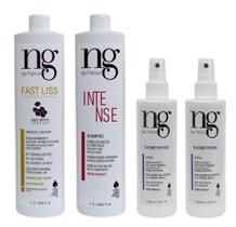 Ng De France Fast Liss Redutor de Volume Vegano + 2 Un. Spray Thermo Protetor Térmico + Shampoo Hidratação Intense 1l