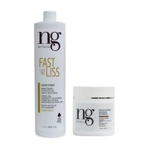 Ng De France Kit Condicionador Pós Fast Liss 1000ml + Máscara Pós Fast Liss Manutenção Efeito Liso 500g