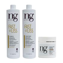 Ng De France Kit Pós Fast Liss Shampoo 1l + Condicionador 1l + Máscara Capilar Manutenção Efeito Liso 500g