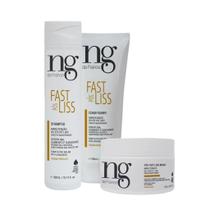 Ng De France Kit Pós Química Fast Liss Shampoo 300ml + Condicionador 200ml + Máscara 250g Manutenção do Efeito Liso