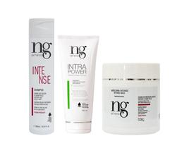 Ng De France Kit Shampoo Intense 300ml + Intra Power Tratamento Queratina 200ml + Máscara Hidratação Intensa
