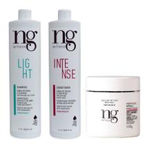 Ng De France Kit Shampoo Light Cabelos Finos e Oleosos 1l + Condicionador Hidratante Intense 1l + Máscara Intense