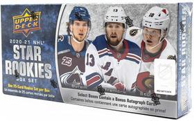 NHL Rookie Box Set Upper Deck 2020-21 com conjunto de 25 cartas +1 autógrafo NHL Rookie Box Set Upper Deck 2020-21 com conjunto de 25 cartas +1 autógrafo